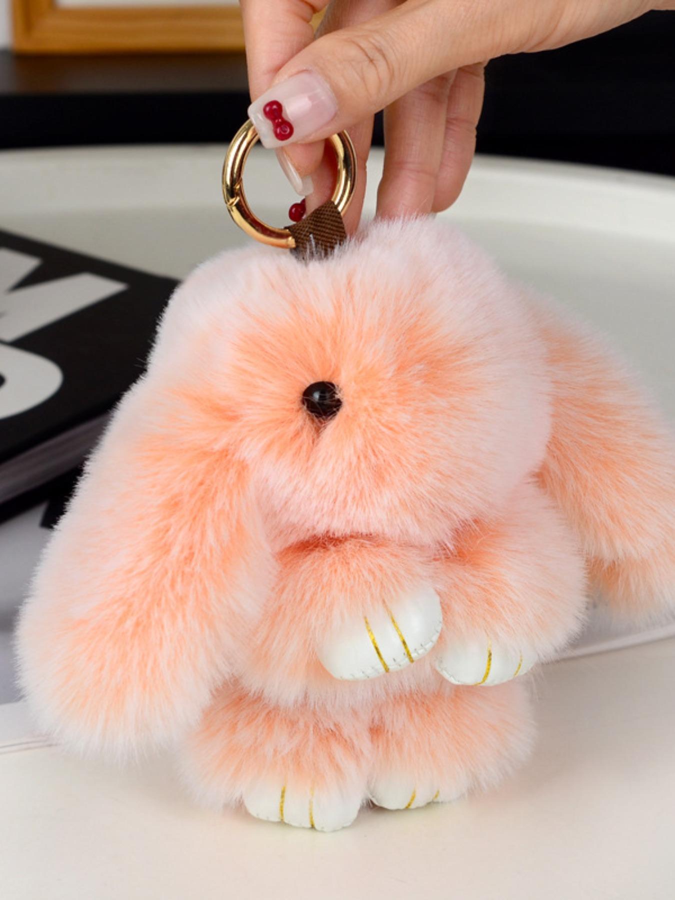 Handmade Cute Bunny Plush Keychain, Adorable Knitted Design, Perfect for Car, Bag, Phone, Fuzzy Keychain, Ideal Gift for Holidays & Birthdays