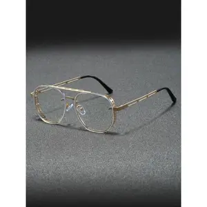 Classic Tortoiseshell Metal Frame Glasses for Men Business Office Party Eyewear