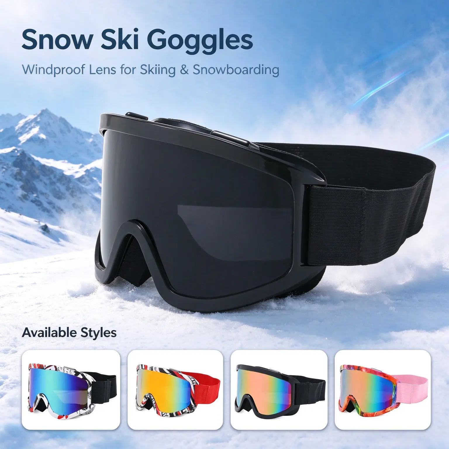 Motocross Goggles - Windproof, Adjustable Sports Eyewear for Dirt Bike, Motorcycle, Ski Riding