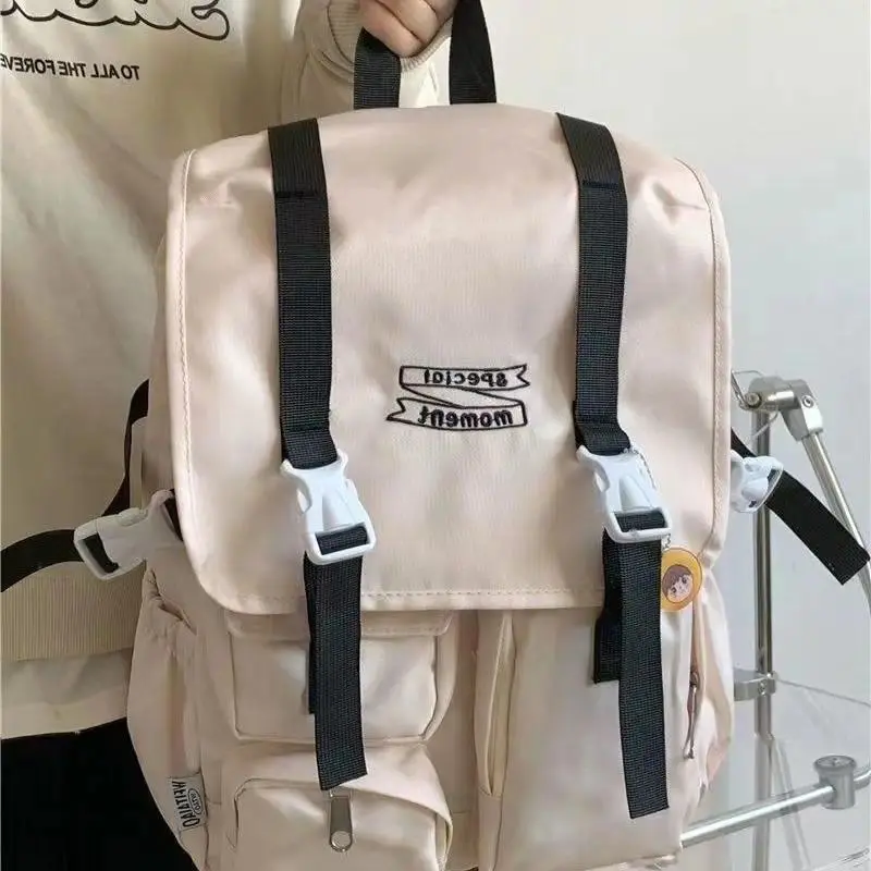 Women Green Preppy Style Cute Backpack Design College Student School Bags Japanese Fashion Large Capacity Jk Girls Travel Bag