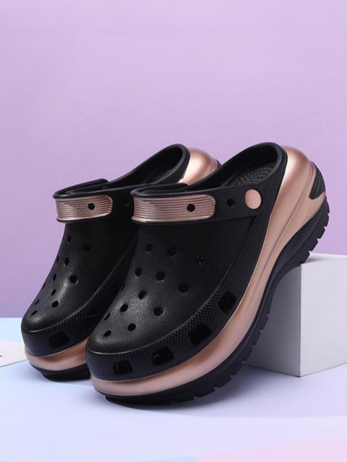Women's Fashionable Solid Color Clogs, Casual Comfortable Breathable Non-slip Clogs, All-match Soft Sole Clogs, Thick Sole Slippers, Thick Bottom Slippers for Daily Wear