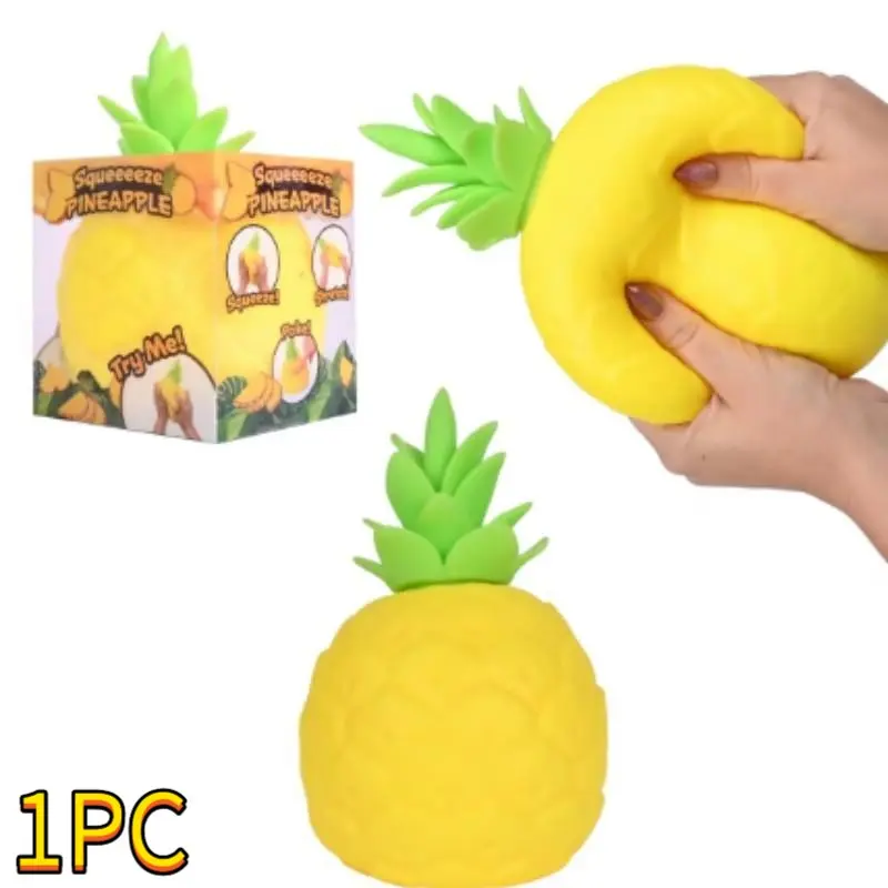 Soft Pineapple Stress Relief Toy, 6.5-Inch Thick Giant Soft Fruit Shape, Sensory Pressure Ball for Kids, Teens, Adults, Squishy Sensory Fidgets, Decompression Squeeze