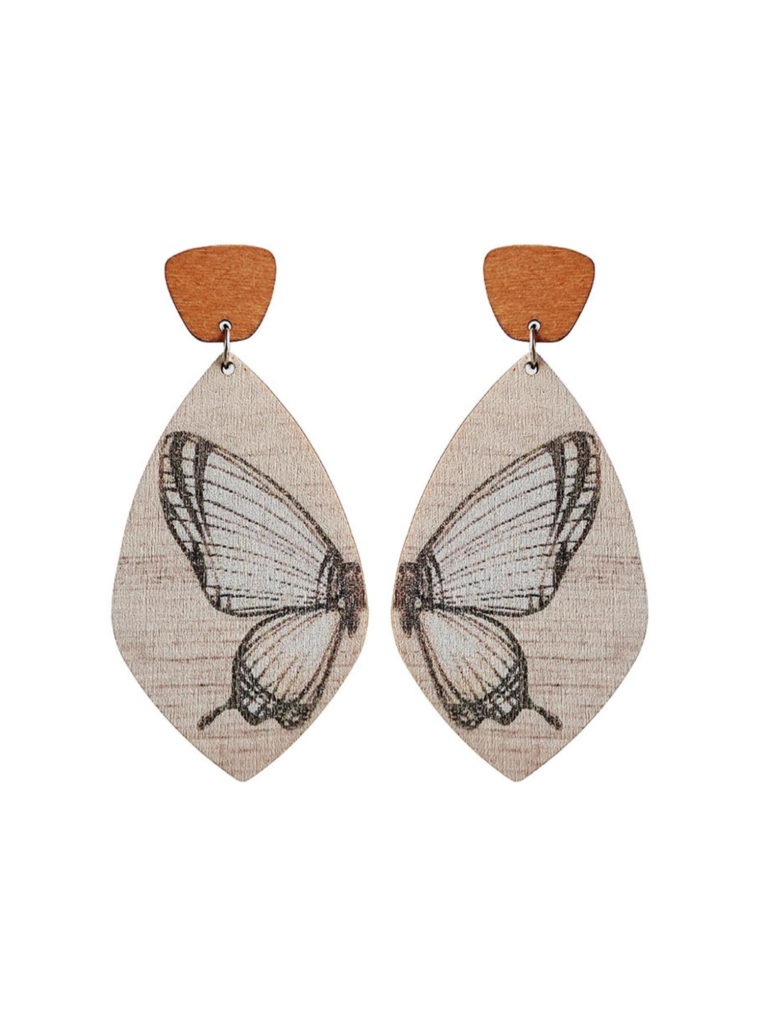 European and American Bestselling Butterfly Stud Earrings, Simple Symmetrical Colorful Bohemia Ear Dangles, Steel Needle Closure