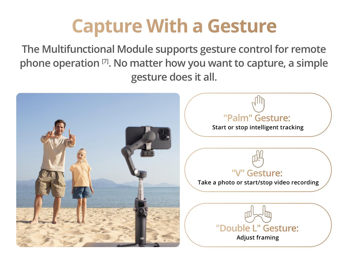 DJI Osmo Mobile 7P 3-Axis Gimbal Stabilizer, Built-in Extension Rod & Tripod, Native Tracking with Fill Light, One-Tap Edit, 10H Battery, Support Phone Charging for iPhone & Android