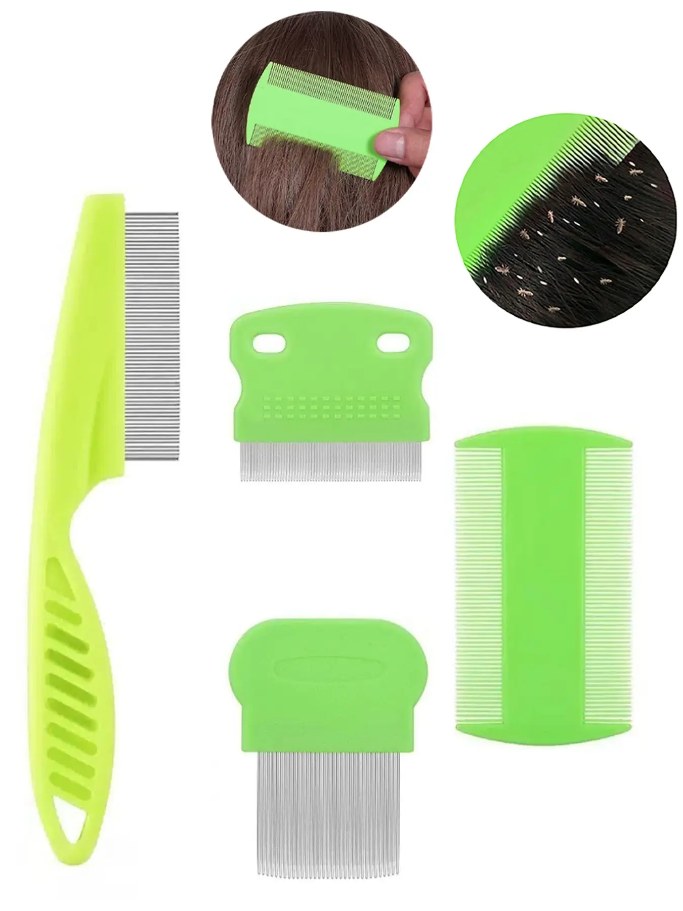 4pcs Scalp Comb Set, Dandruff Lice Detangler Brush, Fine Tooth Massage Hair Care Tool, Women's Styling Essential, Multi-Functional Beauty Comb