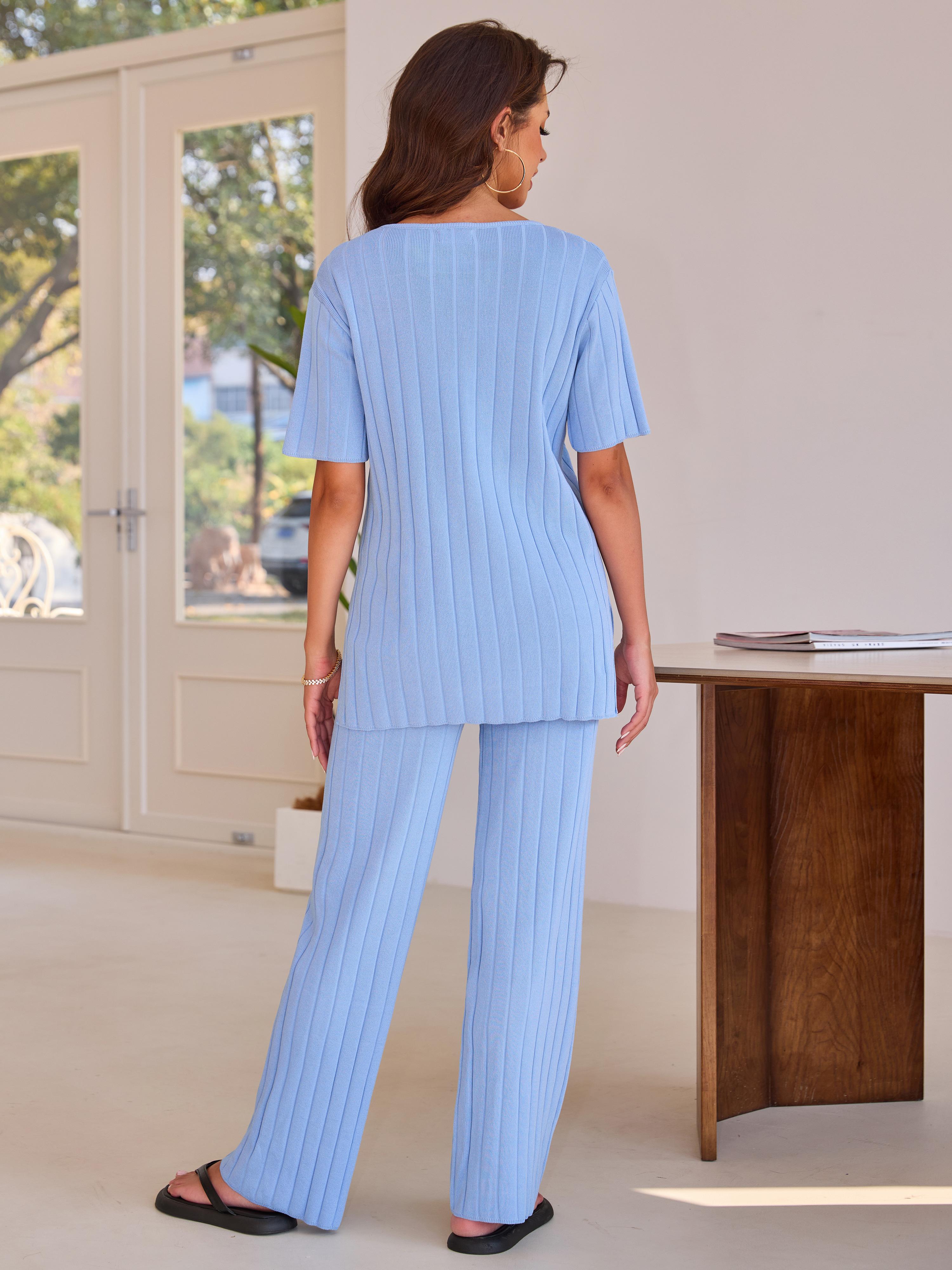 Joyfunear Women's casual T-shirt and pants two-piece set