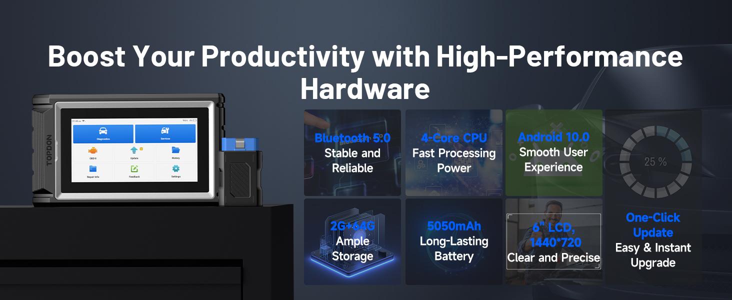 TOPDON AD800BT V2.0 Bi-Directional Control Full Systems Diagnostic Tool for All Vehicles, Automotive Diagnostic Scanner for Car, 28+ Services, FCA AutoAuth, CANFD TOPDON AD800BT V2.0 Bi-Directional Control Full Systems Diagnostic Tool for All Vehicles, Automotive Diagnostic Scanner for Car, 28+ Services, FCA AutoAuth, CANFD