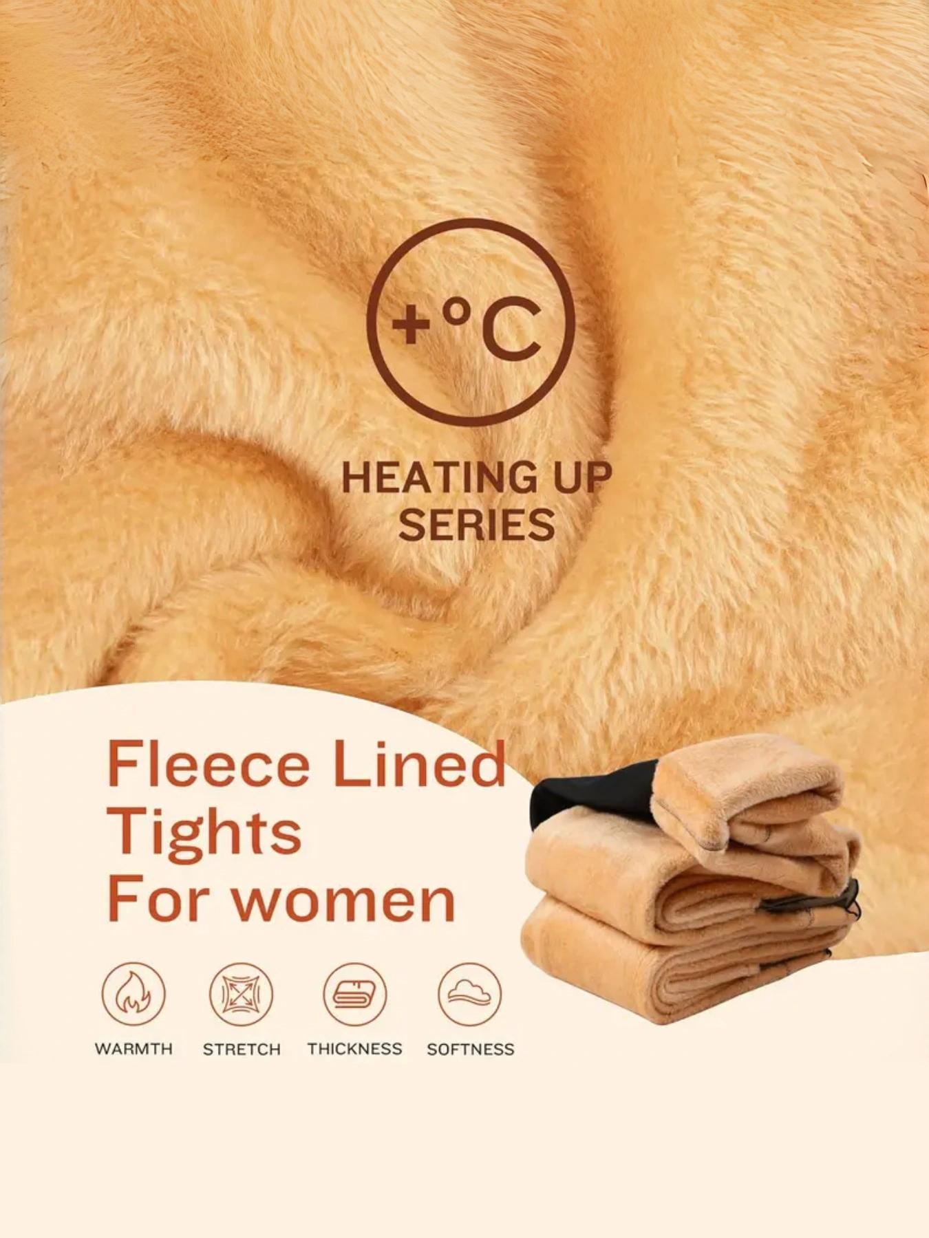 Women's High-Waisted Plain Thick Fleece Pantyhose, Fall & Winter Wear, Slimming Warm Fake Sheer Stockings