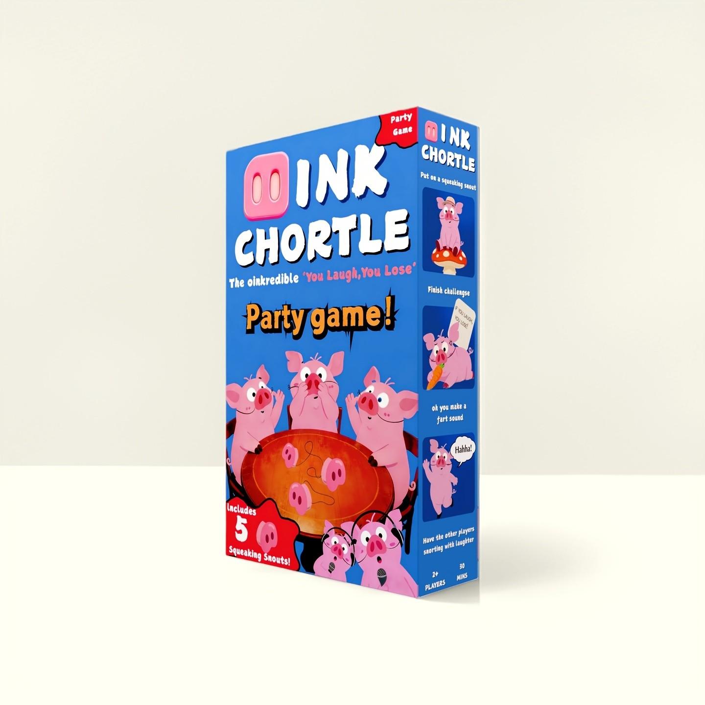 Snort Challenge Game, Family Fun Party Game, Includes 150 Cards & 5 Pig Noses, Suitable for 4-8 Players, Laughing & Sneezing Rules