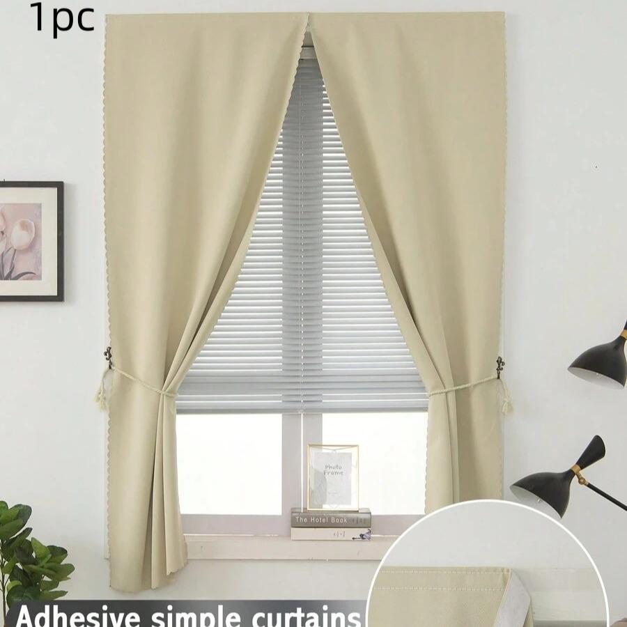 1pc Self Adhesive Portable 96% Blackout Curtains Simple And Easy To Window Bedroom Room Darkening Small Drapes