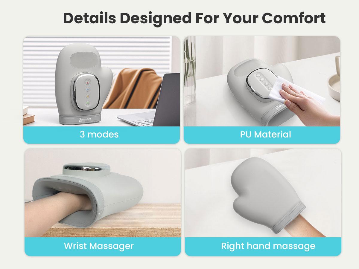 COMFIER Hand Massage with Heat and Compression,APP Control,Hand Massager Machine for Arthristis,Carpal Tunnel,Hand Wrist Finger Massager,3 Heat Levels&3 Intensities,Gifts for Women,Men,Black COMFIER Hand Massage with Heat and Compression,APP Control,Hand Massager Machine for Arthristis,Carpal Tunnel,Hand Wrist Finger Massager,3 Heat Levels&3 Intensities,Gifts for Women,Men,Black