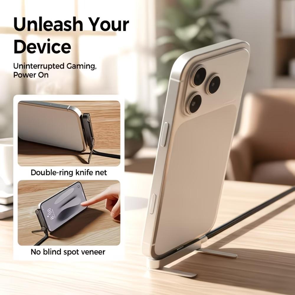 240w Super Fast Charging Cable, Hidden Stand Base, Type-C to Type-C Braided, Foldable, Anti-Tangle, Compatible with iPhone 15/16/17, Mobile & Tablet