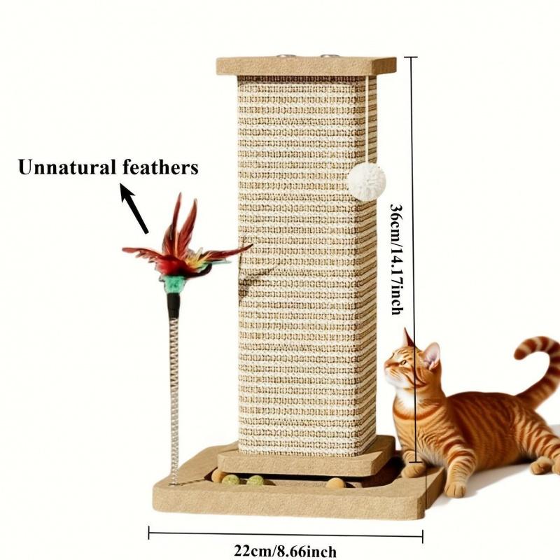 High-Thickness Cat Scratching Post, Vertical Scratcher, Durable Vertical Space-Saving Design, Essential for Cat Lovers, High-Quality Material, Pet Furniture