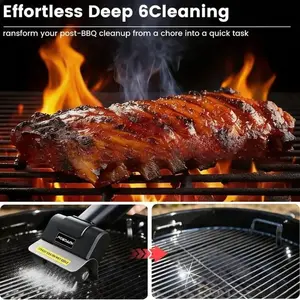Wireless Electric Barbecue Grill Cleaner - Rechargeable electric barbecue brush, with a rotational speed of 1100 revolutions per minute, a battery life of 90 minutes, a non-slip ergonomic handle, suitable for outdoor barbecue grills.