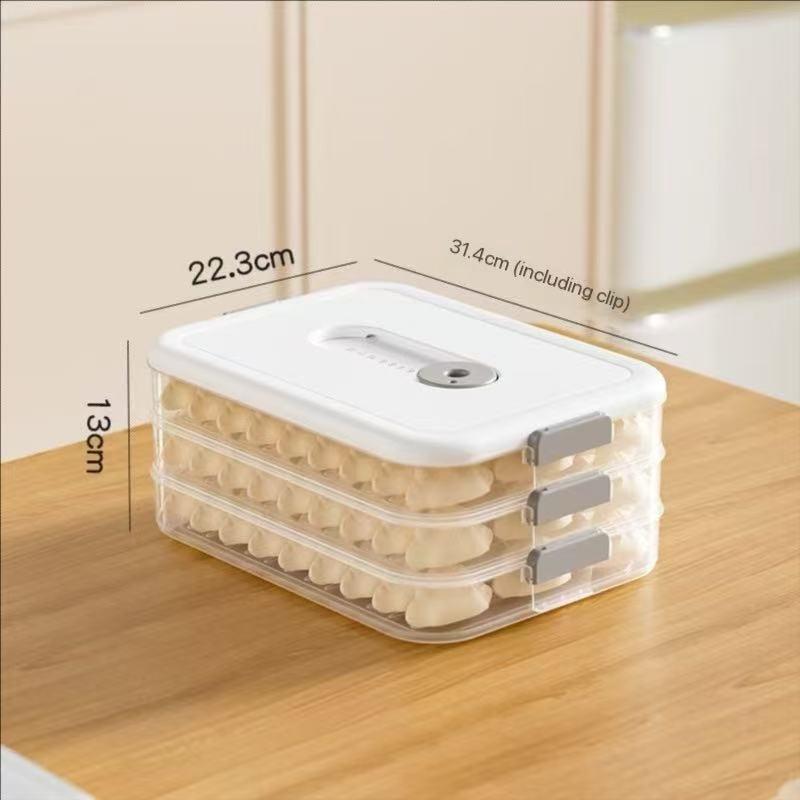 Egg Storage Box Fridge Sealed Timer Freshness Container Multi-Layer Egg Holder Rack Plastic Transparent with Lid