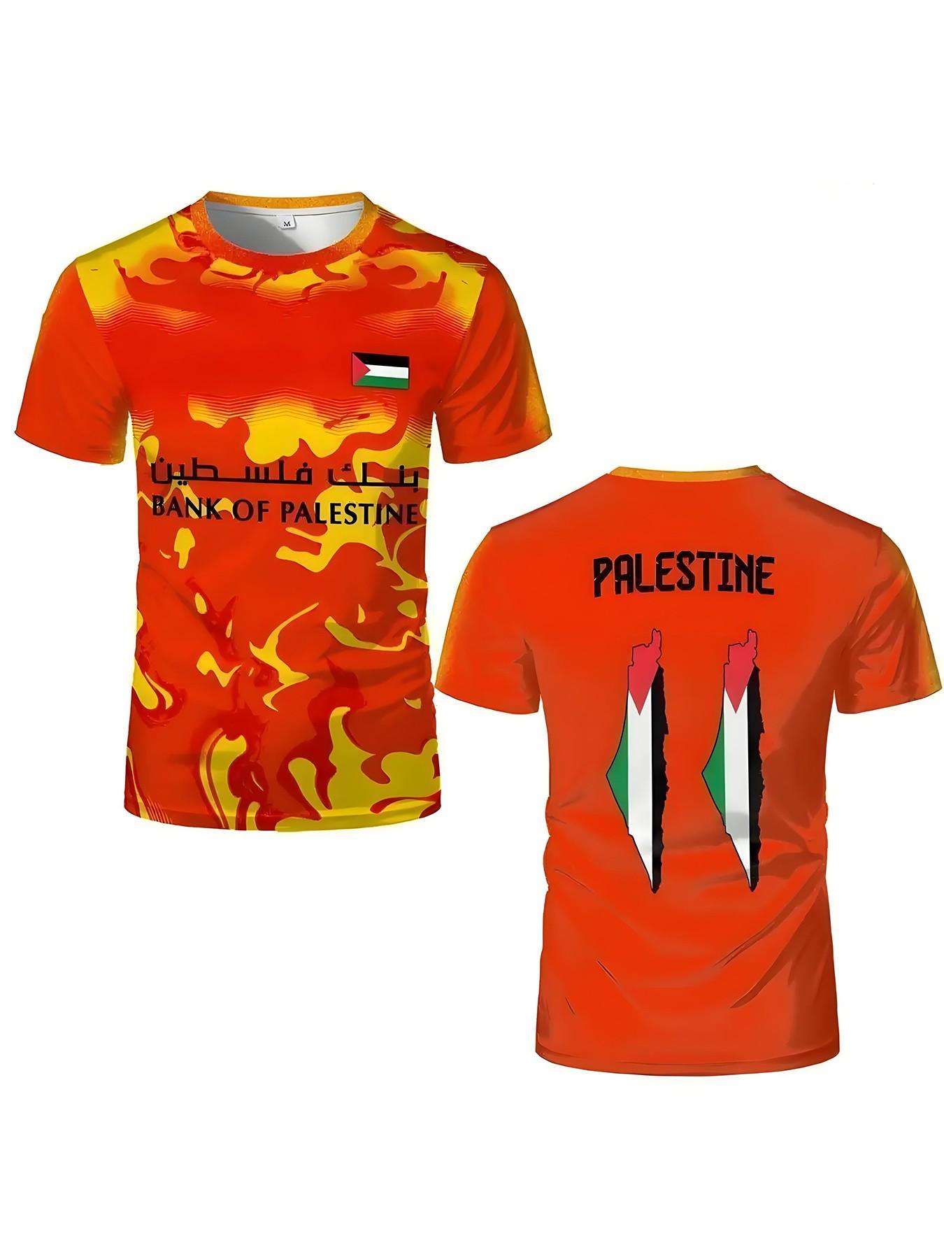 trending clothes fast shipping items,2026 New Palestine Football T-Shirt, Summer Unisex Soccer Jersey, Casual Short Sleeve Fitted Tee, All Seasons Gift Wholesale,fast shipping items