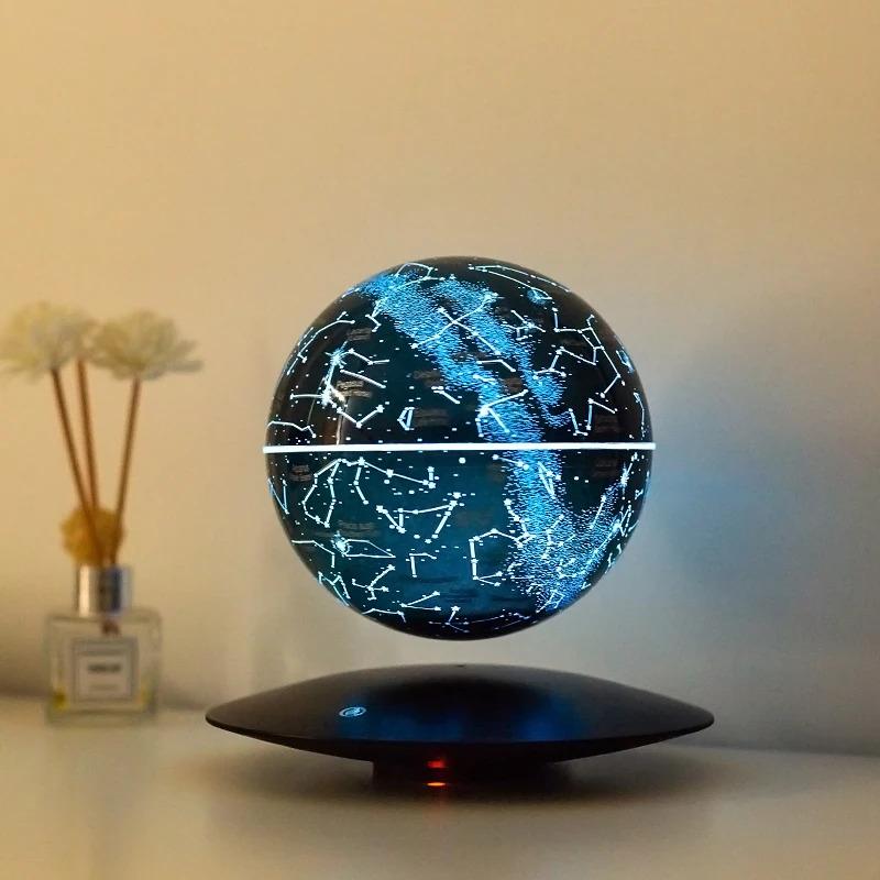 Magnetic Levitation Floating Starry Lamp, Touch Control RGB & 2700K Warm White LED Night Light, Levitating Globe Decor for Bedroom, Desk, Office – Unique Gifts