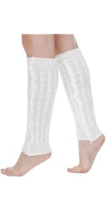 Fleece Lined Leg Warmers for Women Knit Leg Warmer for Skating | Soft Winter Leg Warmers Boot Socks for Cold Weather Outdoor and Daily Wear