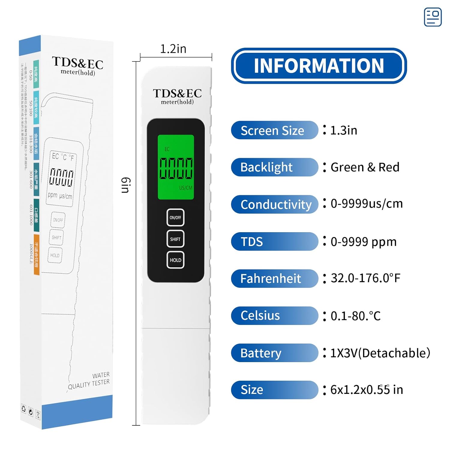 2026 Upgraded 4-in-1 Digital TDS Meter - Digital Water Quality Tester for TDS, EC and Temperature (°C/°F) | 0-9990 ppm Range | Suitable for Drinking Water, Reverse Osmosis Systems, Aquariums and Swimming Pools inflatable pool Modern