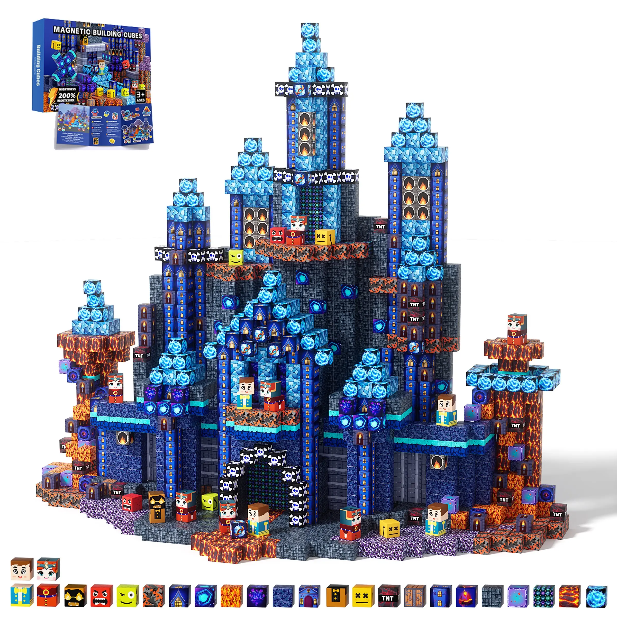 100/150/200PCS Magnetic Building Cubes for Kids, Colorful Magnet Blocks Set, Building Block Sets, STEM Montessori Sensory Stacking Construction Toy, Open-Ended 3D Creative Building & Educational Learning Gift for Boys Girls Ages 3+