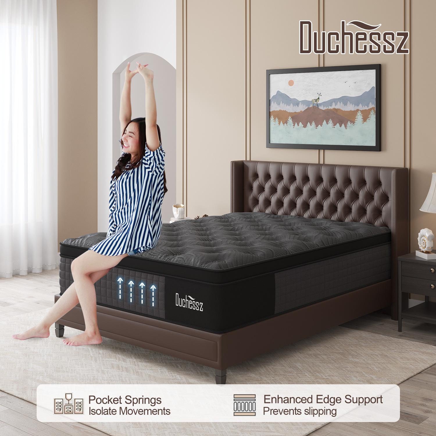 Twin Full Queen King Mattress, 10"12"14" Hybrid Mattress with Gel Memory Foam and Individually Pocket Innerspring Euro Top Mattresses Medium Firm for Motion Isolation, Edge Support, 100 Night Trial