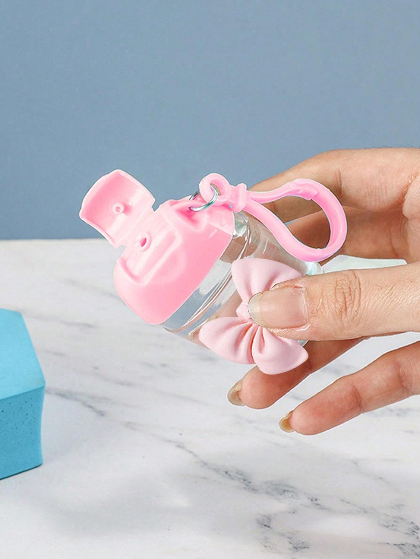 Transparent Empty Bottle 30ML with Bow, Travel Size, Keychain Hook, Flip Cover, Reusable, Portable, Refillable, Cosmetics Container