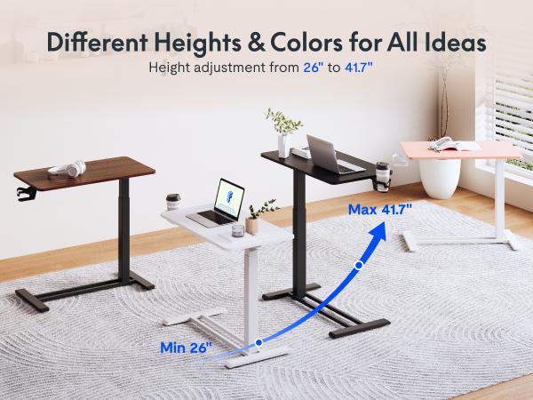 【SummerVibes】H7 Mobile Adjustable Bedside Table, Standing Desk with Wheels, Rolling Laptop Desk Cart & Portable Computer Workstation for Hospital, Home Office, Bedroom, Living Room, Dorm, and Small Spaces, Reading Studying, Gas Spring tiktokshopspringglow 【SummerVibes】H7 Mobile Adjustable Bedside Table, Standing Desk with Wheels, Rolling Laptop Desk Cart & Portable Computer Workstation for Hospital, Home Office, Bedroom, Living Room, Dorm, and Small Spaces, Reading Studying, Gas Spring tiktokshopspringglow