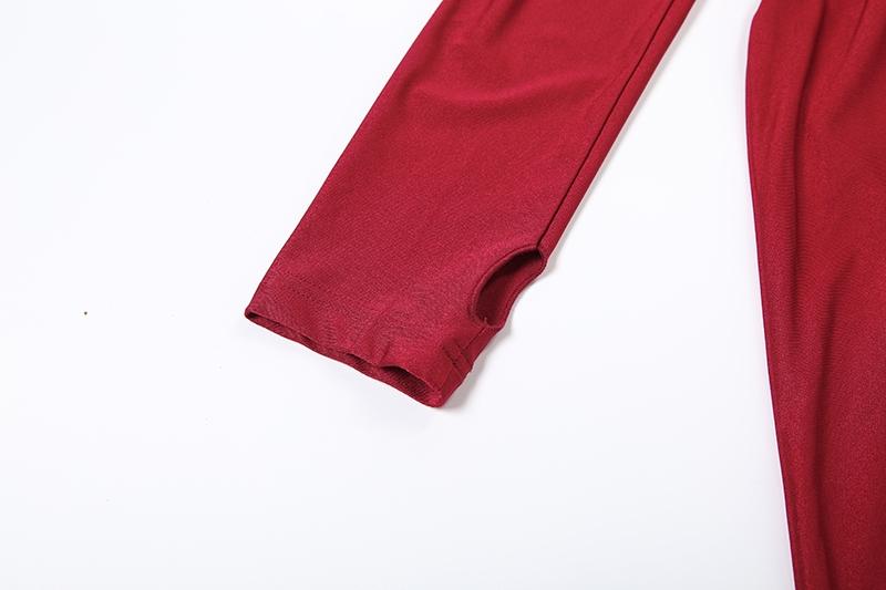 DOUCIU Party Bar Nightclub Cocktail Social Trend Street Personality Sexy Hot Women'S Thin Solid Color Alien Plush One Shoulder Long-Sleeved Jumpsuit