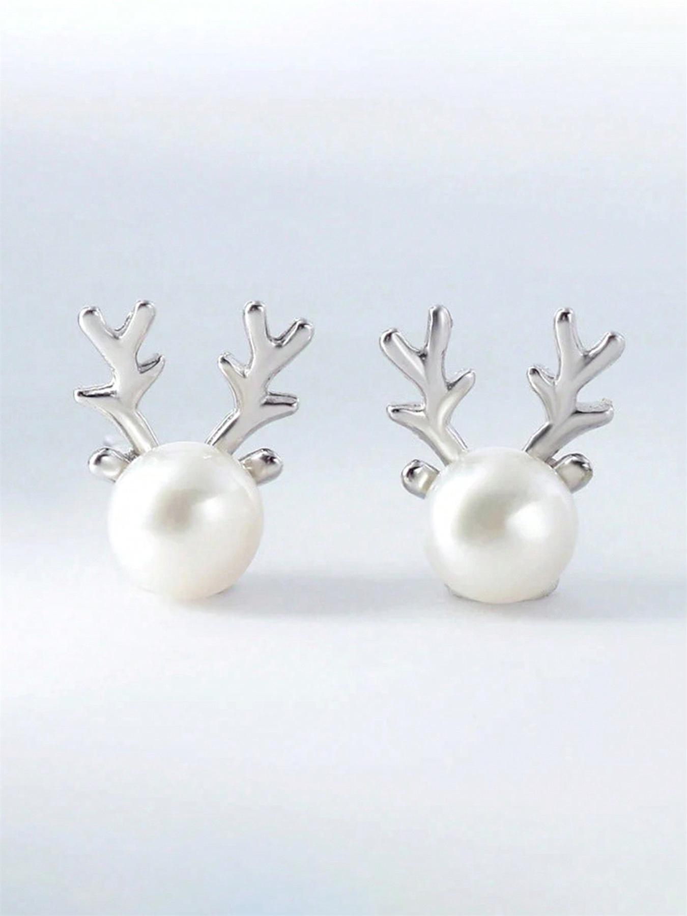 Summer Faux Pearl & Rhinestone Decor Bow Design Dangle High Quality Earrings, Elegant Jewelry for Women for Party, Daily Clothing Decor, Trendy Jewelry As Gift