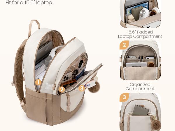 LOVEVOOK School Backpack for Teen Girls, Backpack for School, Teen Backpacks for 8-16 Teenage, Lightweight Bag with Laptop Compartment, Cute Bookbag for Girls, Casual Travel Bookbag