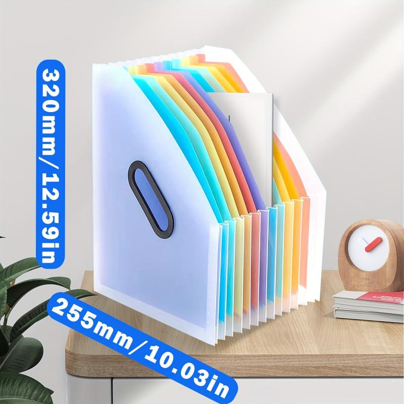 1 piece, 13 layers, A4 large capacity transparent expandable folder, rainbow student storage bag, can be used as a vertical accordion archive album, can hold 2000 sheets of paper, suitable for office, home, school, file storage bag, file receipt