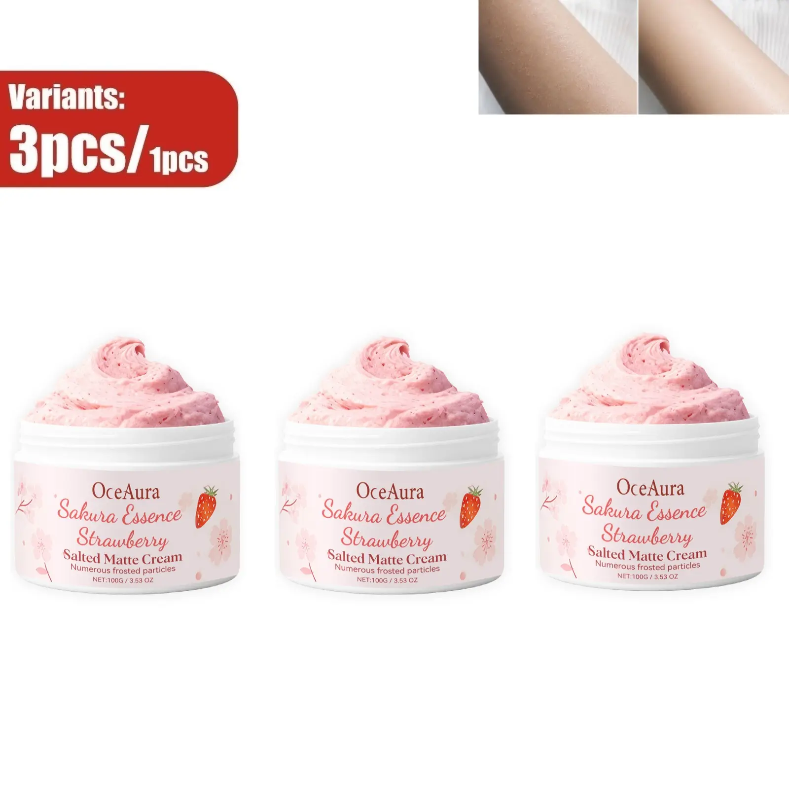 Cherry Blossom & Strawberry Body Scrub, Gentle Cleansing Exfoliator, Nourishing & Hydrating, Refreshing Soft Formula, Exfoliates the Body, for Daily Body Exfoliating Care