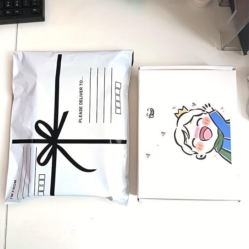 50 Butterfly Knot Envelope Shipping Bags, Delivery Bag with Address & Postal Code Space, Peel Seal Closure, Durable PP Material
