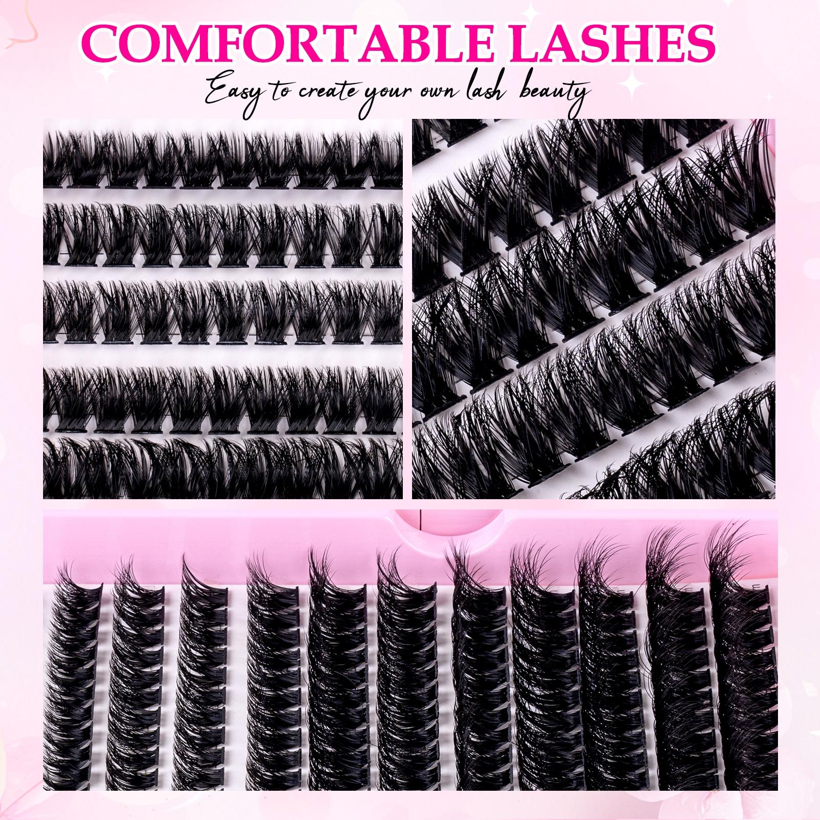 80D Eyelash Growth Kit, Independent Lashes with Dual Glue Tweezers, D Curl Mixed Lengths, Non-Toxic, Easy Application, Perfect for Home Makeup