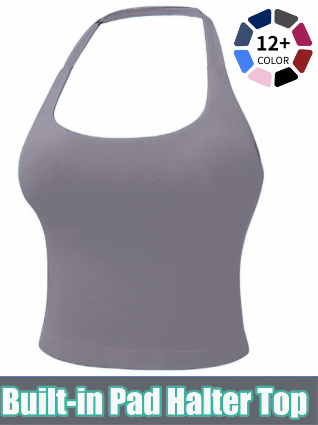 Women's Halter Neck Yoga Tank Top, Seamless Design for Gym, Yoga & Daily Wear, Comfortable Women's Activewear