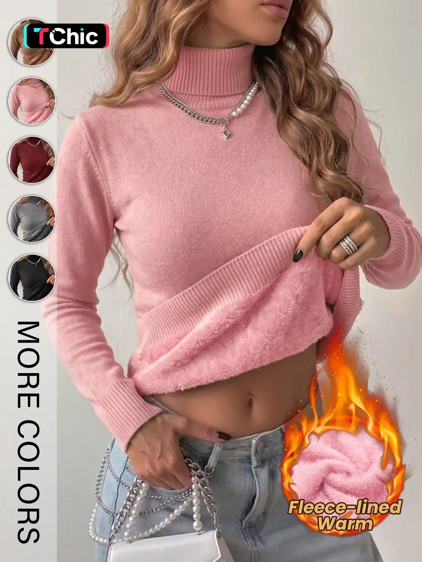 Women's Plain High Neck Turtleneck Thick Sweater, Basic Casual Long Sleeve Jumper for Fall & Winter, Fashion Ladies' Knitwear for Everyday Wear, Cozy Knitwear, Casual Knit Top