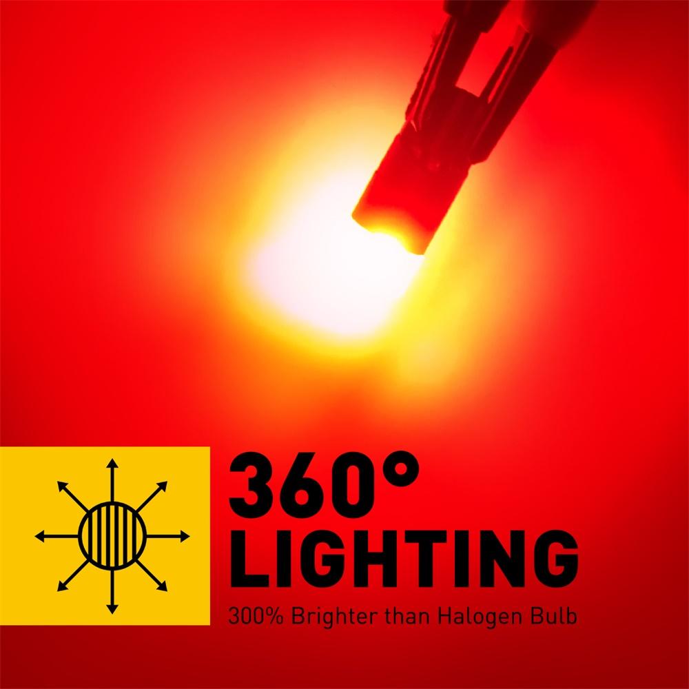 AUXITO 194 LED Bulbs 6000K White/Red/Yellow, Super Bright 1:1 Size, License Plate Light 168 175 2825 W5W T10 Error Free Car Bulbs for Dome Map Door Courtesy Side Marker Cornering Trunk Light (Pack of 2) Automotive