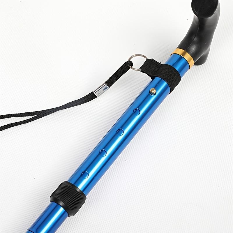 4-section Folding Ultra-light Adjustable Walking Stick, Telescopic Trekking Pole With Rubber Tip