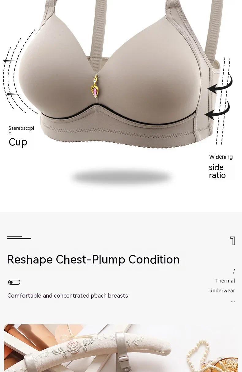 Women's Minimalist 6-Pack Wire-Free Mom Bras, Breathable Supportive Thin Glossy Non-Magnetic Plus-Size Clothes, Lady-Focused Comfortable Underwear for Curvy Figures