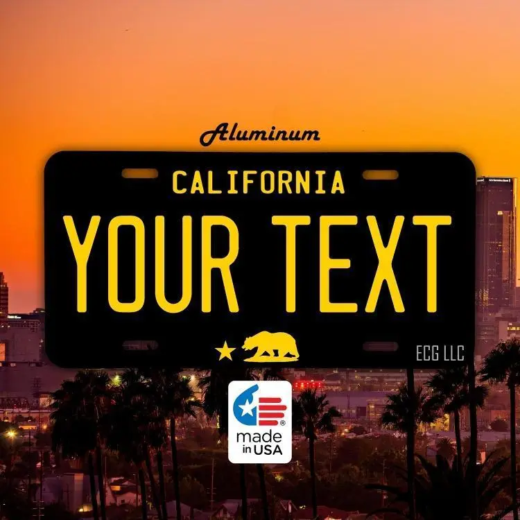 California Bear Personalized License Plate - 12x6 in (29cm x 14cm), High-Quality Aluminum, UV-Resistant, 4-Hole Mount, Automotive & Bedroom Home Decor Accessory