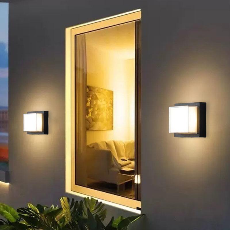 Modern Outdoor Ceiling Light, Aluminum Square LED Porch Lamp, 3000k, Ideal for Corridor, Balcony, Garage, Indoor Outdoor Use