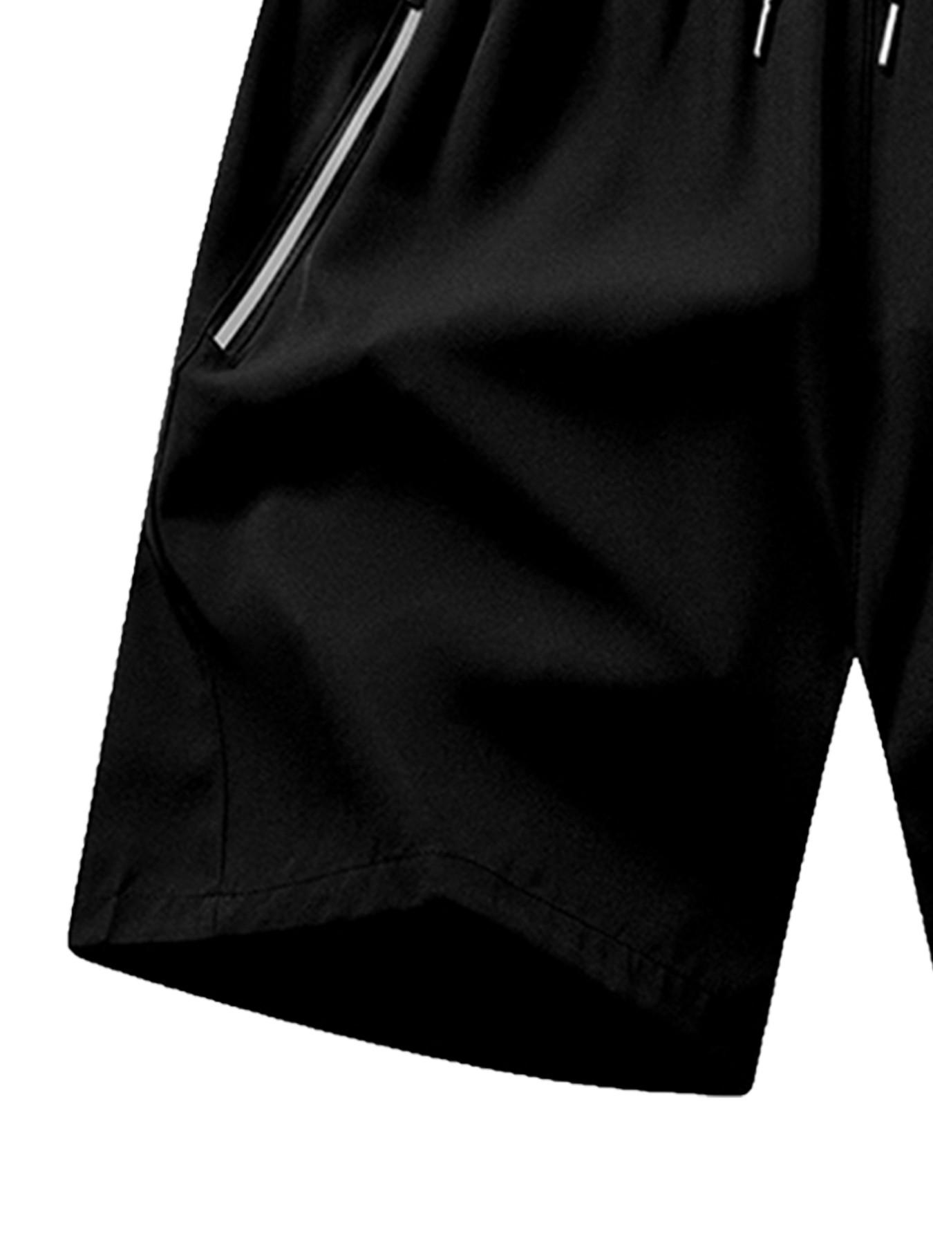 Men's Sporty Shorts, Ultra-Light Quick-Dry Breathable Summer Running Shorts with Pockets and Zipper, Fitness Training Shorts, Outdoor Beach Shorts