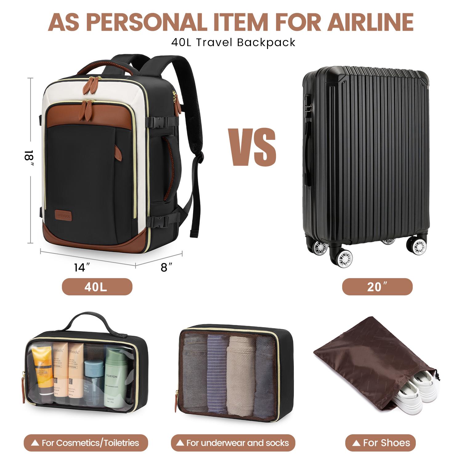 LOVEVOOK TikTokShopBacktoSchool TSA-Friendly Travel Backpack with Storage Bag and Toiletry Bag - Fits 17-Inch Laptop, for Hiking, Overnight, Weekend Trips and Business Travel