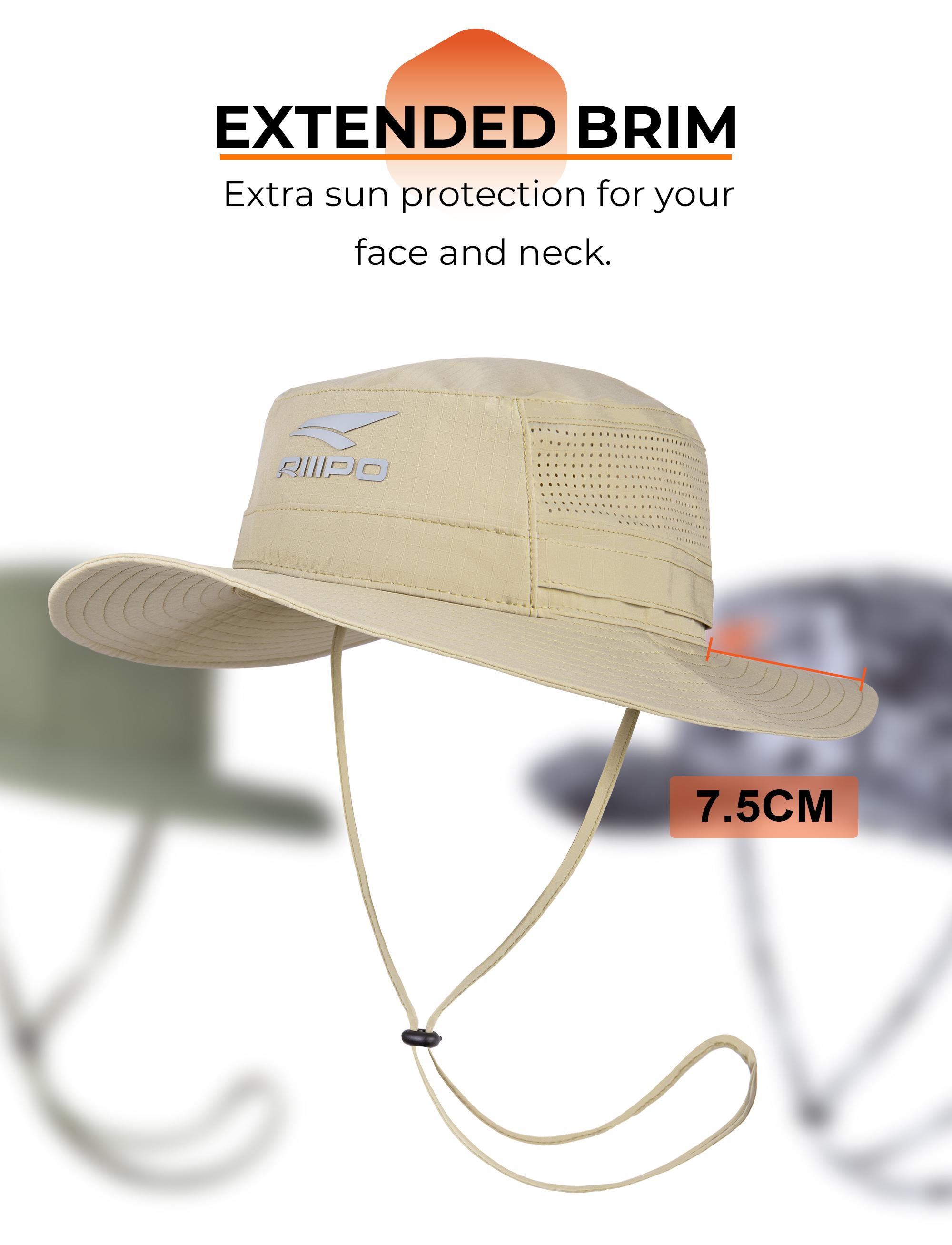 【RODEEL】RIIIPO Sun Boonie Hat UPF 50+ UV Protection with Adjustable Secure Strap Moisture Wicking Bucket Hat Lightweight Breathable Foldable Hat for Outdoor Sports Fishing Hiking Boating Camping Construction Landscaping Gardening, Holiday Gift