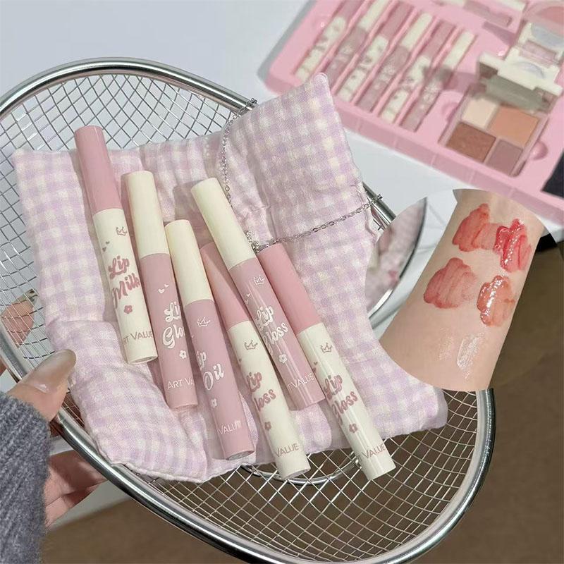 Art Value, Cosmetics Kit, Makeup Combo, Cosmetic Face Makeup Sets, Lip Gloss Blush Eyeshadow Powder Compact, Commuter Simple Makeup Necklace Kit, Full Makeup Equipment, Daily Makeup Kit