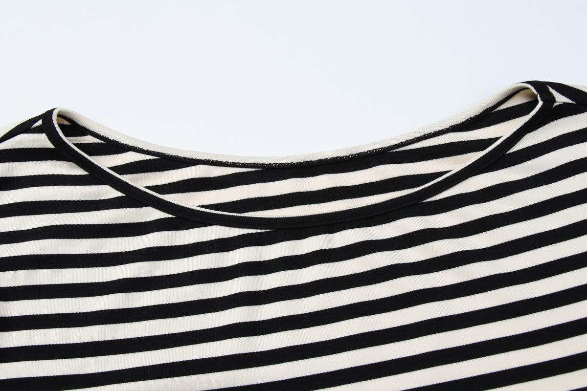 Women Summer Fashion Short Sleeve Asymmetrical One Shoulder Striped Asymmetric Hem T Shirt Tops Tee Casual Daily Tops
