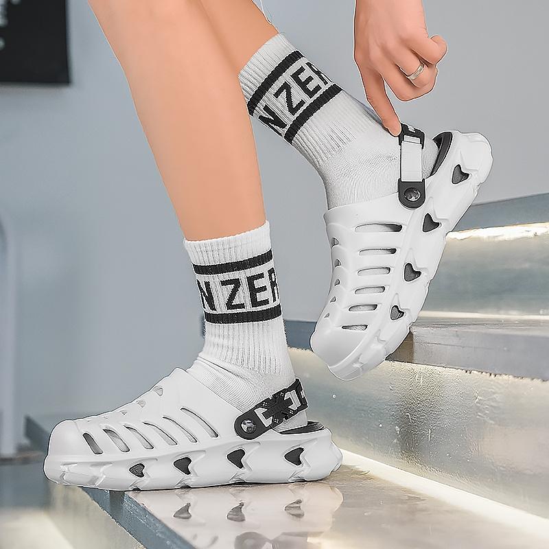 Summer Beach Holey Shoes, Casual Eva Material, Solid Pattern, Less Than Ankle Height, All Seasons, Comfortable and Stylish Footwear