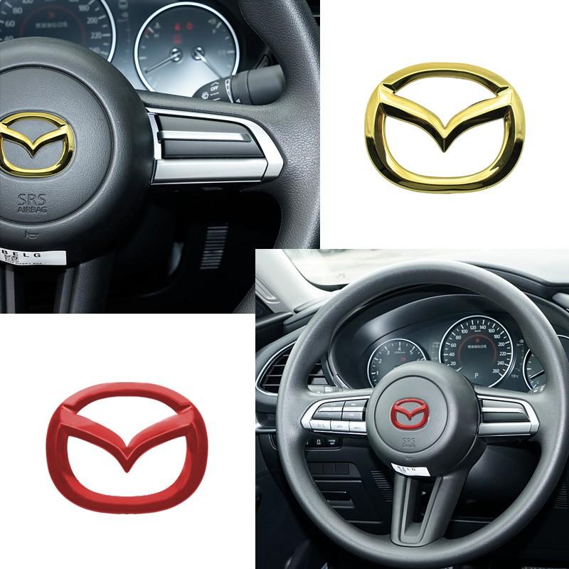 1PCS Car Steering Wheel Center Emblem Cover Sticker Decoration Accessories For Mazda 2 3 6 5 Demio CX3 CX4 CX5 CX-4 CX-5 CX7 CX30 MX3 MX5 MS Speed Axela Atenza