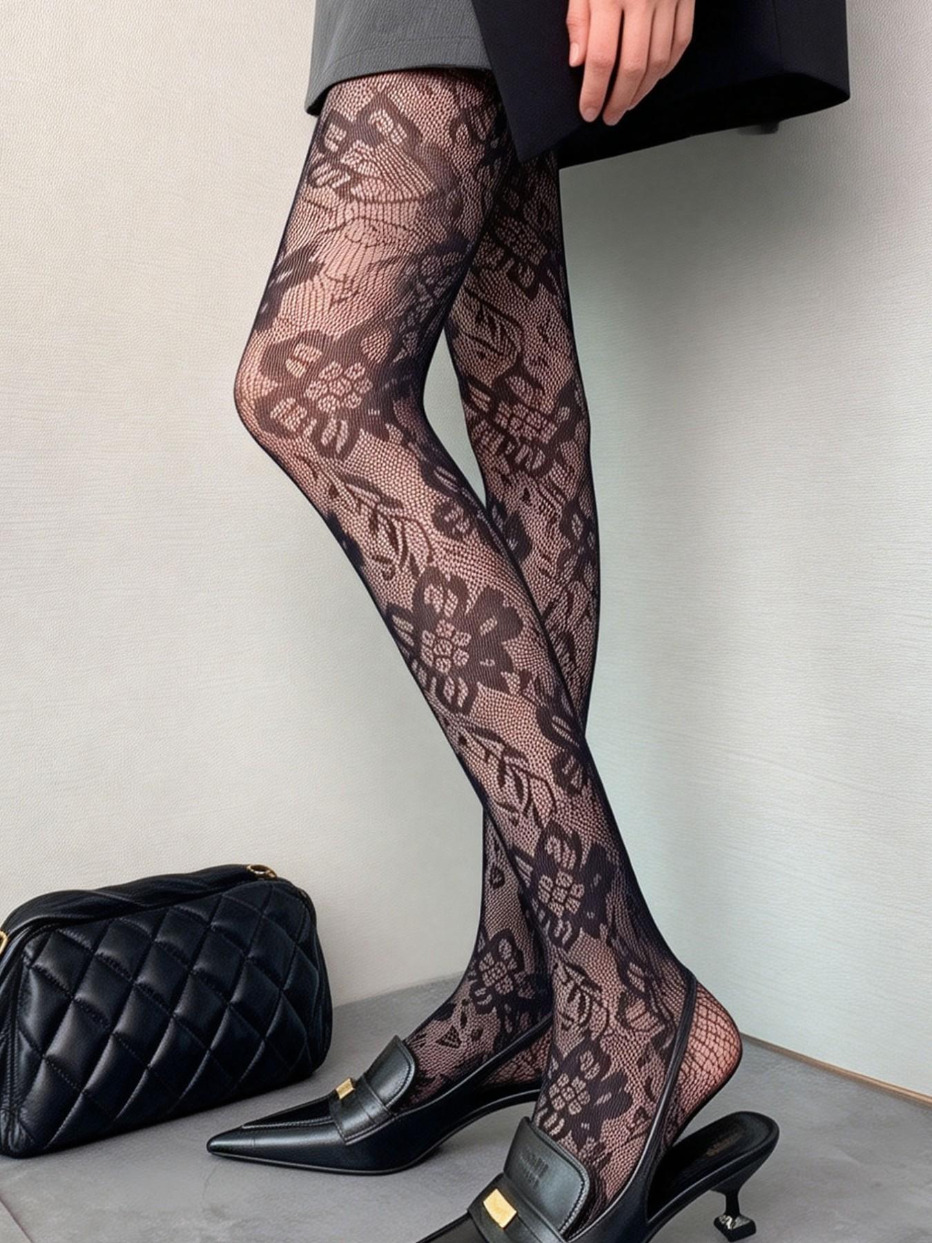 Women's High Elasticity Fishnet Stockings, & Wine Colors, Perfect for Spring & Fall Daily Wear, Comfortable Design