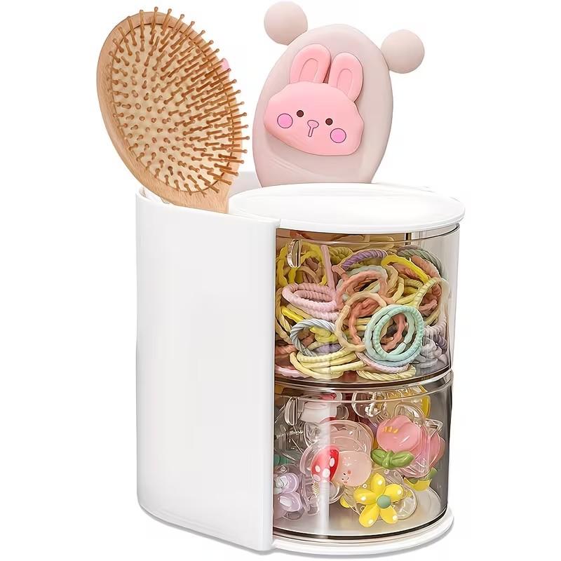 Rotating Multi-Layer Transparent Storage Box, Dustproof Plastic Organizer, Cosmetic Eyebrow Pencil Holder, Jewelry and Hair Accessories, Cosmetics Organizer Storage